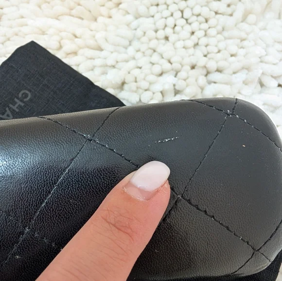 Authentic Chanel Tweed Effect Quilted CC Turnlock Sunglasses Dark Grey - Picture 12 of 12